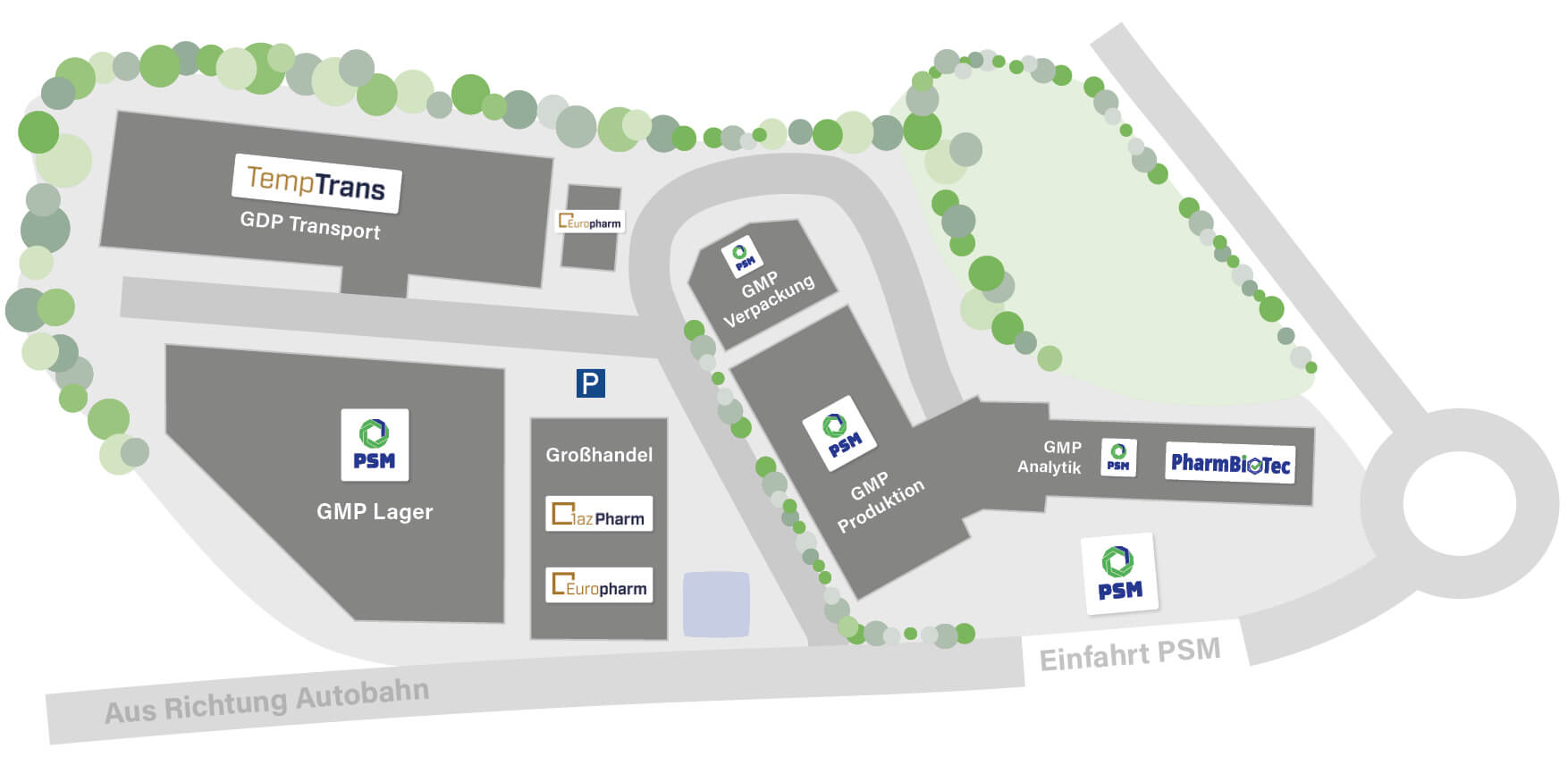 StandobHrt und Lageplan der PSM GmbH